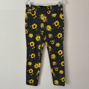 Banana Republic Navy Polka Dot Floral Skinny Sloan Pants Women's Size 0